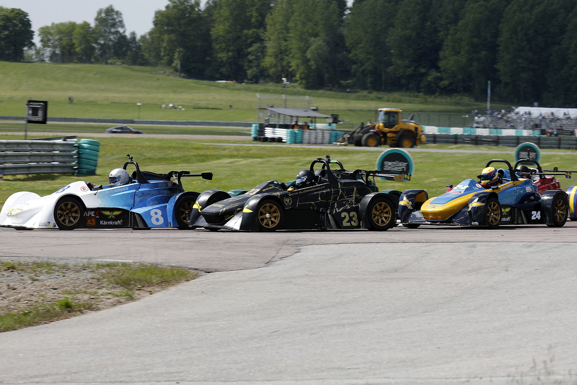 Fighting out on track